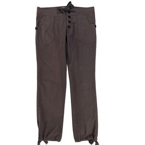 Anthropologie Daughters of Liberation 32X30 Button Fly Jogger Pants Taupe Brown